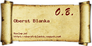 Oberst Blanka névjegykártya